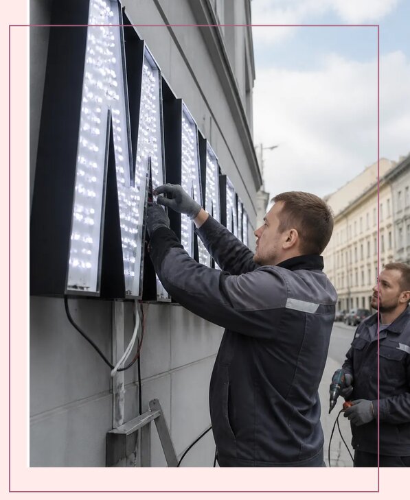 Изготовление и монтаж светодиодных LED вывесок в Ирбите