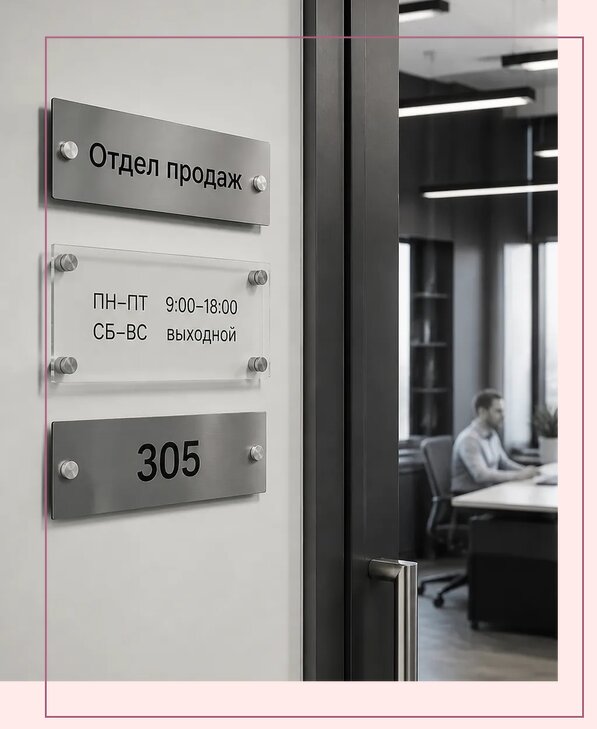 Офисные таблички на дверь в Ирбите по цене от 5387 р. | Аванза-Рбт